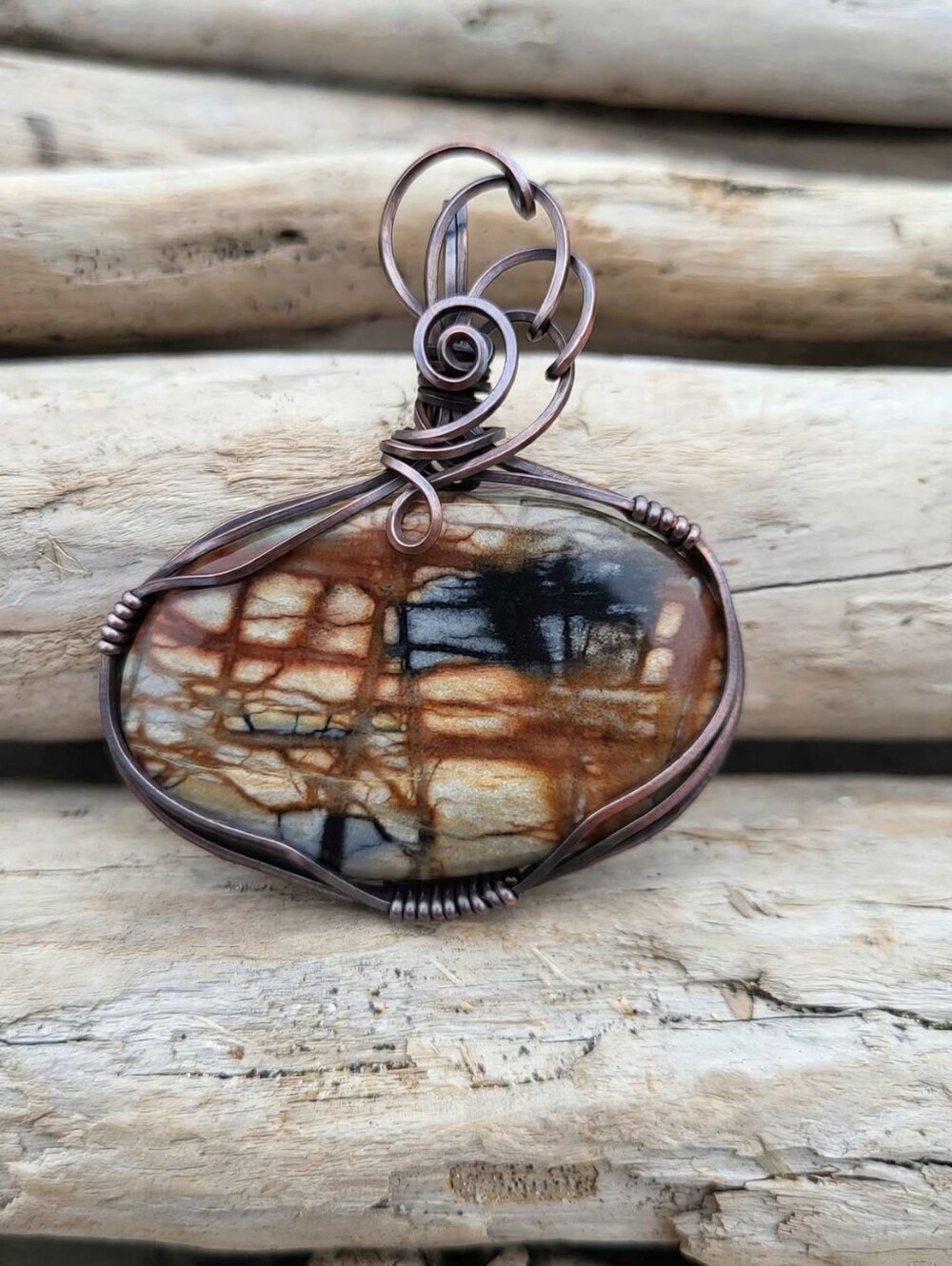 Designer Cabcohon Picasso Jasper Pendant
